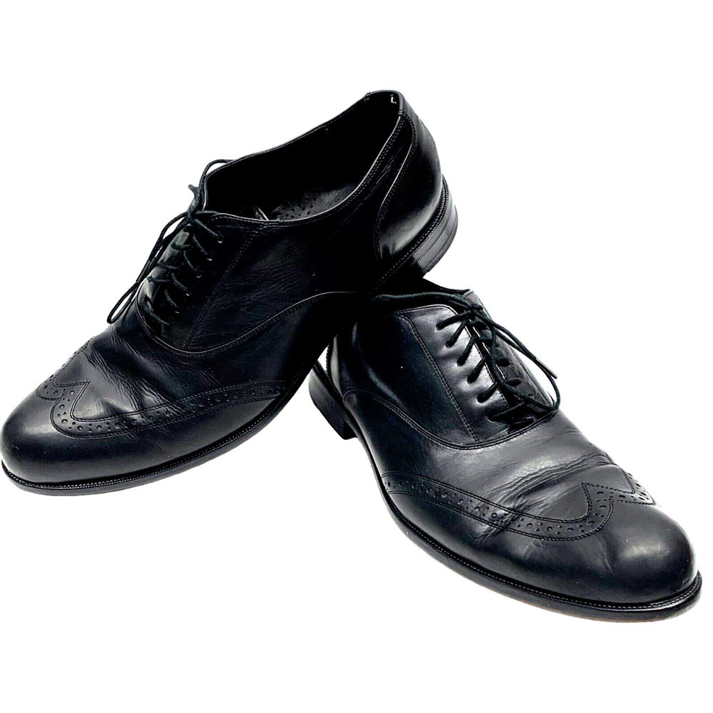 Cole Haan Air Pitney Black Leather Wingtop‎ Oxfords C09149 sz: US 11.5 M